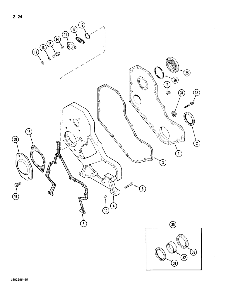 Схема запчастей Case 688 - (2-24) - FRONT GEAR COVER, 4T-390 ENGINE (02) - ENGINE