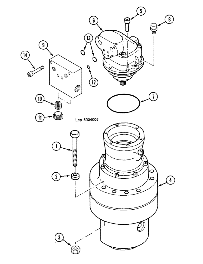 Схема запчастей Case 688C - (6-08) - SWING MOTOR-DRIVE REDUCTION GEAR, (-11128, 11130) (03) - TRANSMISSION