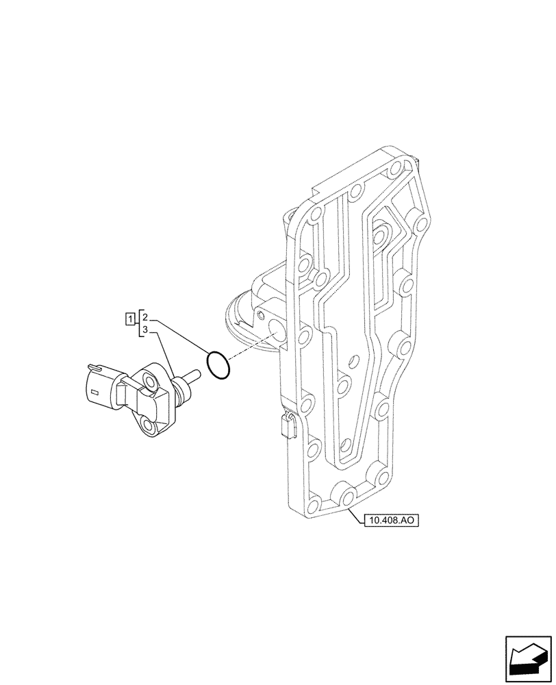 Схема запчастей Case F4HFE613F B004 - (55.013.AD) - ENGINE OIL PRESSURE AND TEMPERATURE SENSOR (55) - ELECTRICAL SYSTEMS