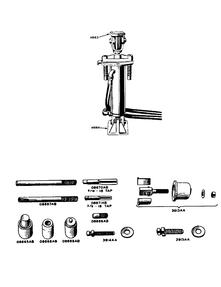 Схема запчастей Case 420 - (143) - JACK PAD AND BASE FOR PORTABLE HYDRAULIC CYLINDER (88) - ACCESSORIES