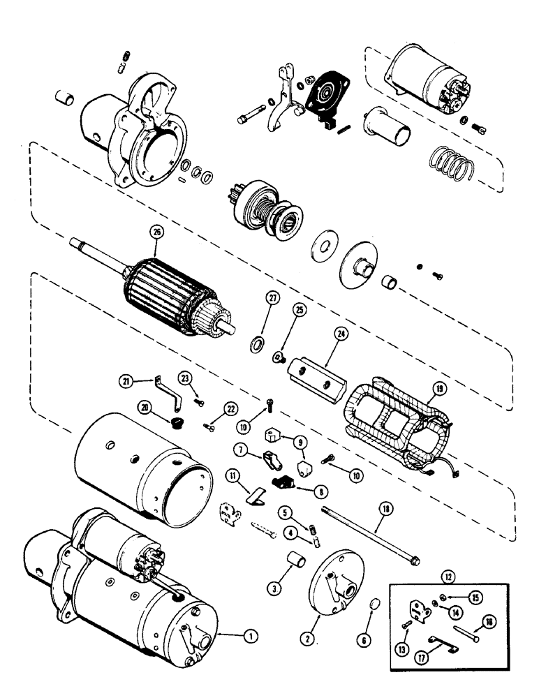 Схема запчастей Case 430CK - (056) - A36582 STARTER, (188) DIESEL ENGINE 