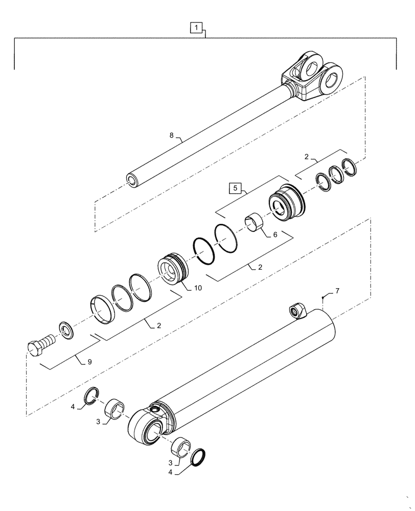 Схема запчастей Case 621G - (35.701.030) - LIFT CYLINDER ASSEMBLY, Z-BAR, XR & XT (35) - HYDRAULIC SYSTEMS