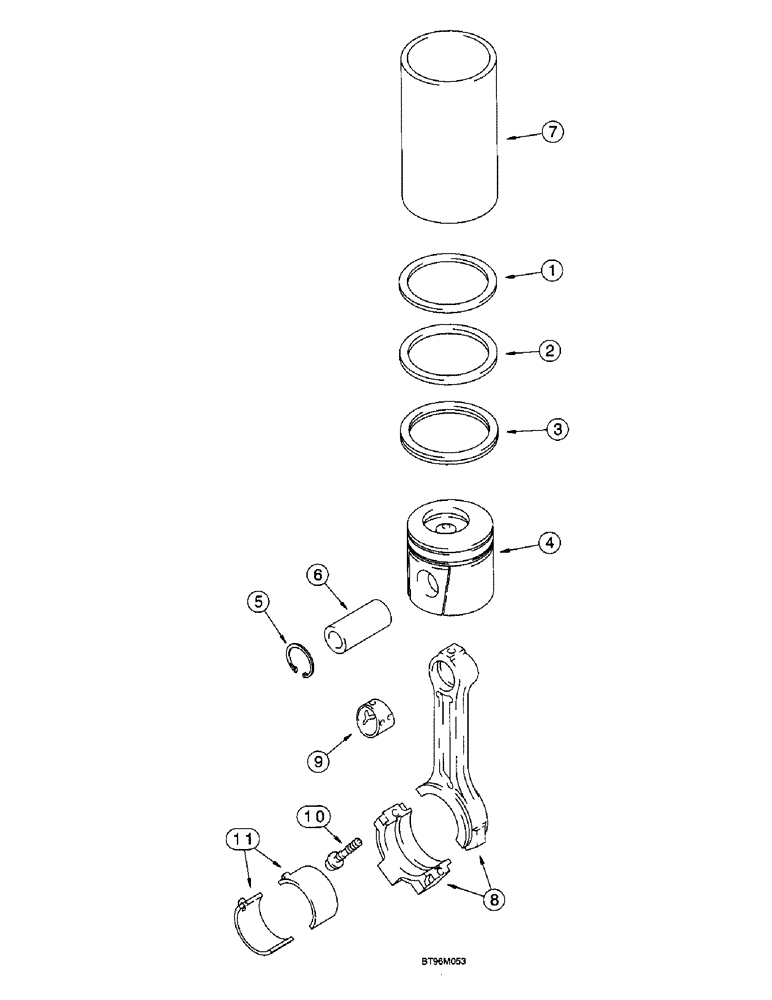 Схема запчастей Case 580L - (2-56) - PISTONS AND CONNECTING RODS, 4T-390 EMISSIONS CERTIFIED ENGINE PISTONS (02) - ENGINE