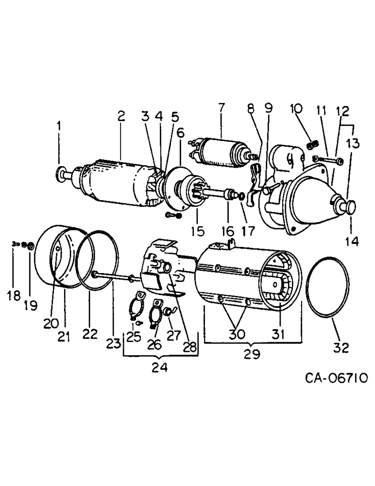 Схема запчастей Case 4155 - (08-03) - ELECTRICAL, STARTER MOTOR (06) - ELECTRICAL