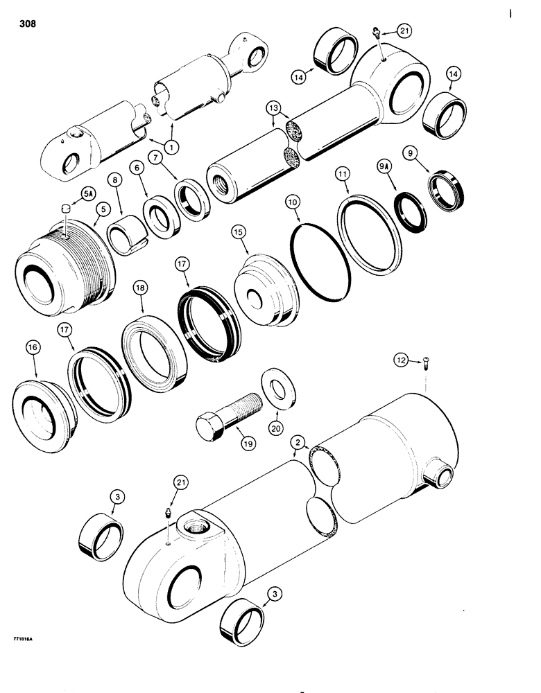 Схема запчастей Case 680G - (308) - G101348 BACKHOE DIPPER CYLINDER (08) - HYDRAULICS