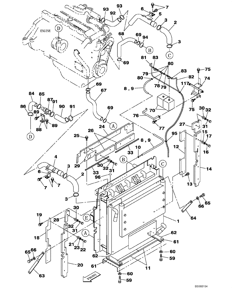 Схема запчастей Case CX700B - (02-04) - ENGINE WATER CIRCUIT (02) - ENGINE