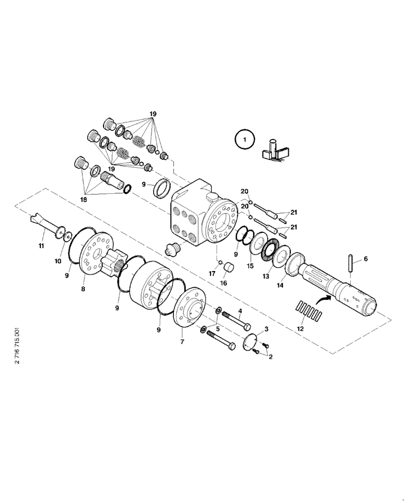 Схема запчастей Case 21D - (23.092[001]) - STEERING VALVE (S/N 561101-UP) No Description