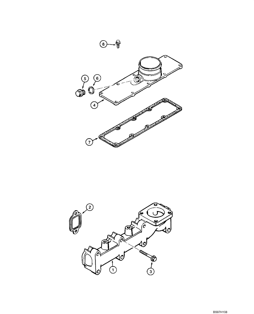 Схема запчастей Case 1840 - (02-12) - MANIFOLDS, 4-390 EMISSIONS CERTIFIED ENGINE (02) - ENGINE