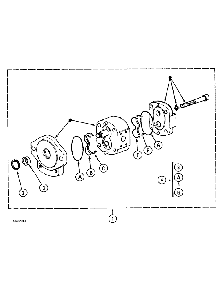 Схема запчастей Case 688BCK - (8B-20) - LOW PRESSURE PUMP, 688B CK (120301-) (07) - HYDRAULIC SYSTEM