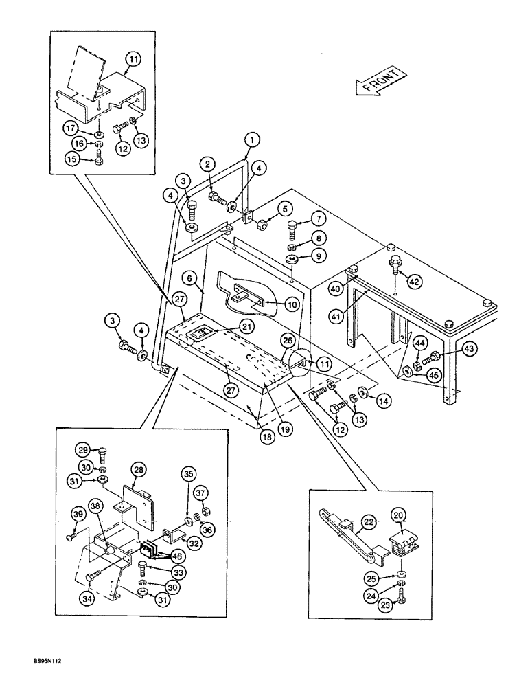 Схема запчастей Case 9010 - (9-10) - UPPER STRUCTURE, TOP AND FRONT COVERS (09) - CHASSIS