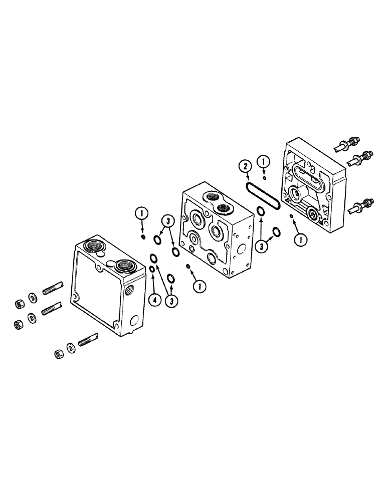 Схема запчастей Case 580SK - (8-258) - VALVE BANK SEALS (PVG32), PRESTIGE VERSION (08) - HYDRAULICS