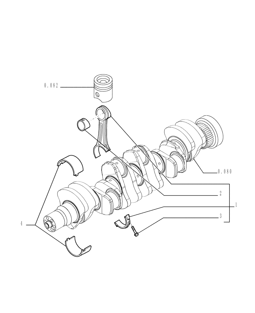 Схема запчастей Case 1850K - (0.081[01]) - CONNECTING ROD (01) - ENGINE