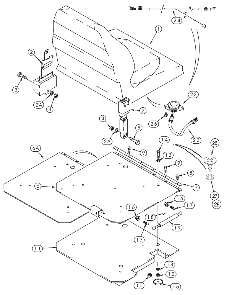 Схема запчастей Case 90XT - (09-30) - SEAT, MOUNTING NON-SUSPENSION (09) - CHASSIS