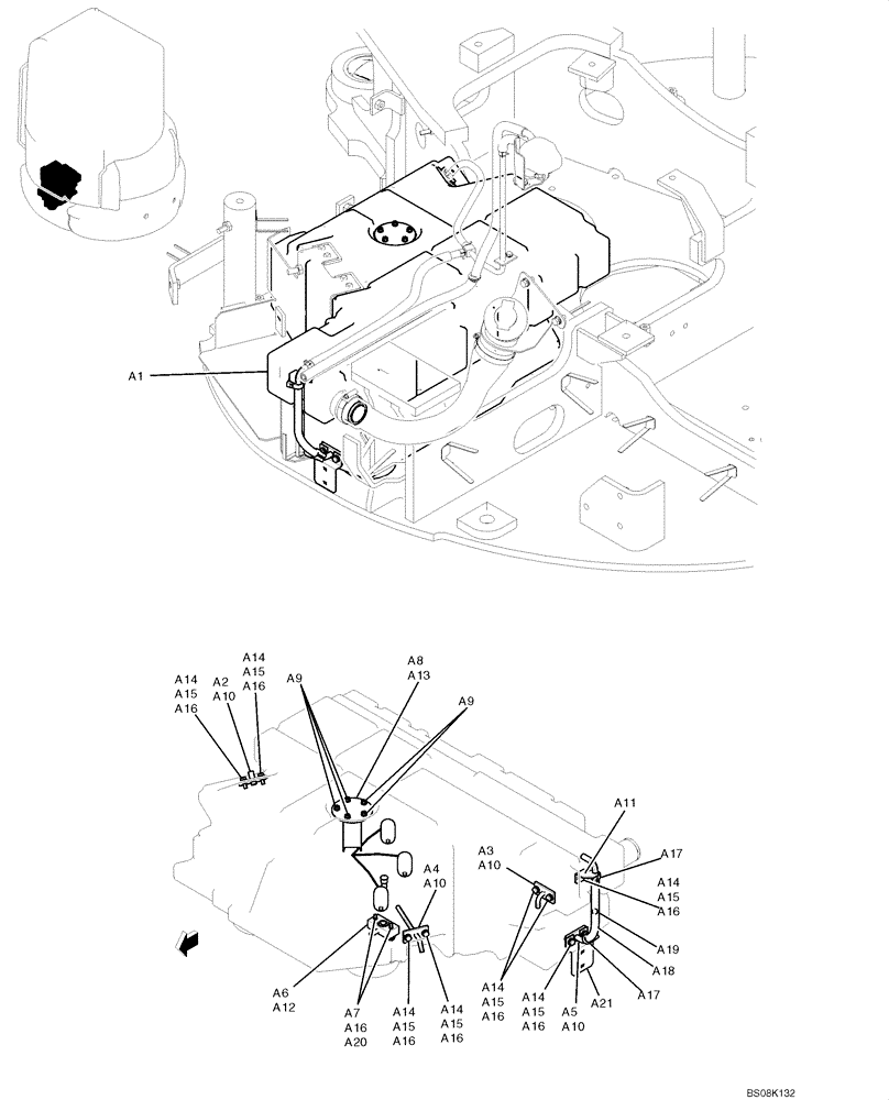 Схема запчастей Case CX50B - (01-016) - TANK ASSY, FUEL (CAB) (PH20P00017F1) (05) - SUPERSTRUCTURE