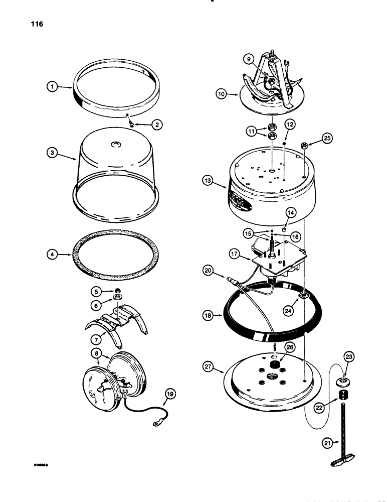 Схема запчастей Case 780B - (116) - ROTATING BEACON - DO-RAY (04) - ELECTRICAL SYSTEMS