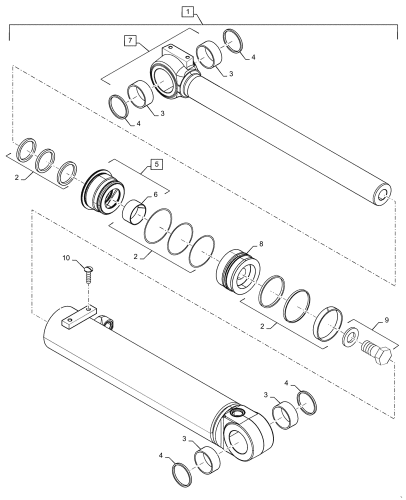 Схема запчастей Case 621G - (35.701.020) - TILT CYLINDER ASSEMBLY, Z-BAR (35) - HYDRAULIC SYSTEMS