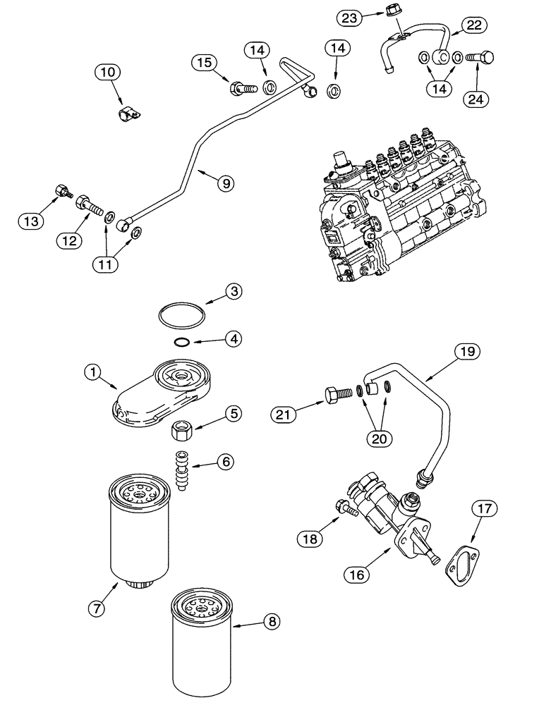 Схема запчастей Case 721C - (03-07) - FUEL FILTER - PUMP, TRANSFER (03) - FUEL SYSTEM