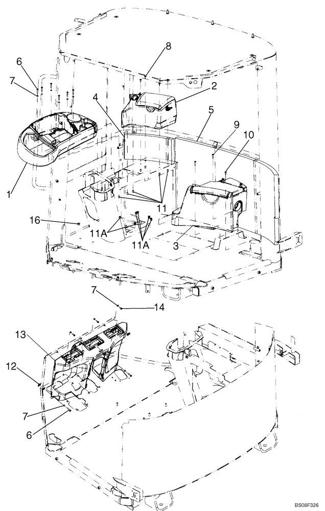 Схема запчастей Case 921E - (09-54) - CAB - INTERIOR TRIM (09) - CHASSIS