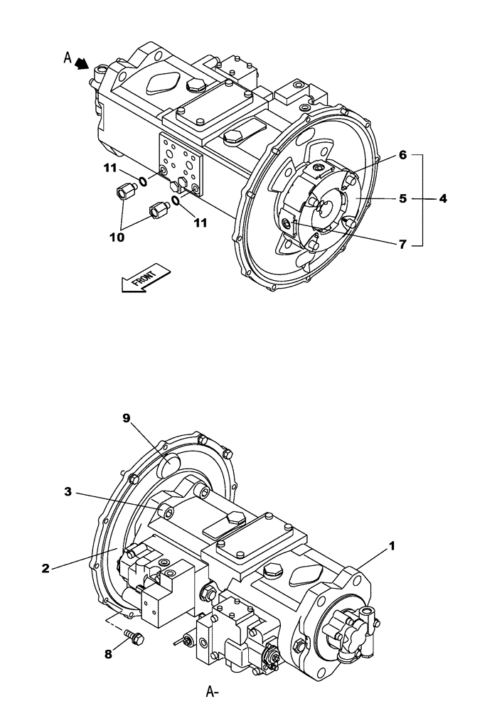 Схема запчастей Case CX235C SR - (35.106.01) - HYDRAULIC PUMP - COUPLING - STANDARD (35) - HYDRAULIC SYSTEMS