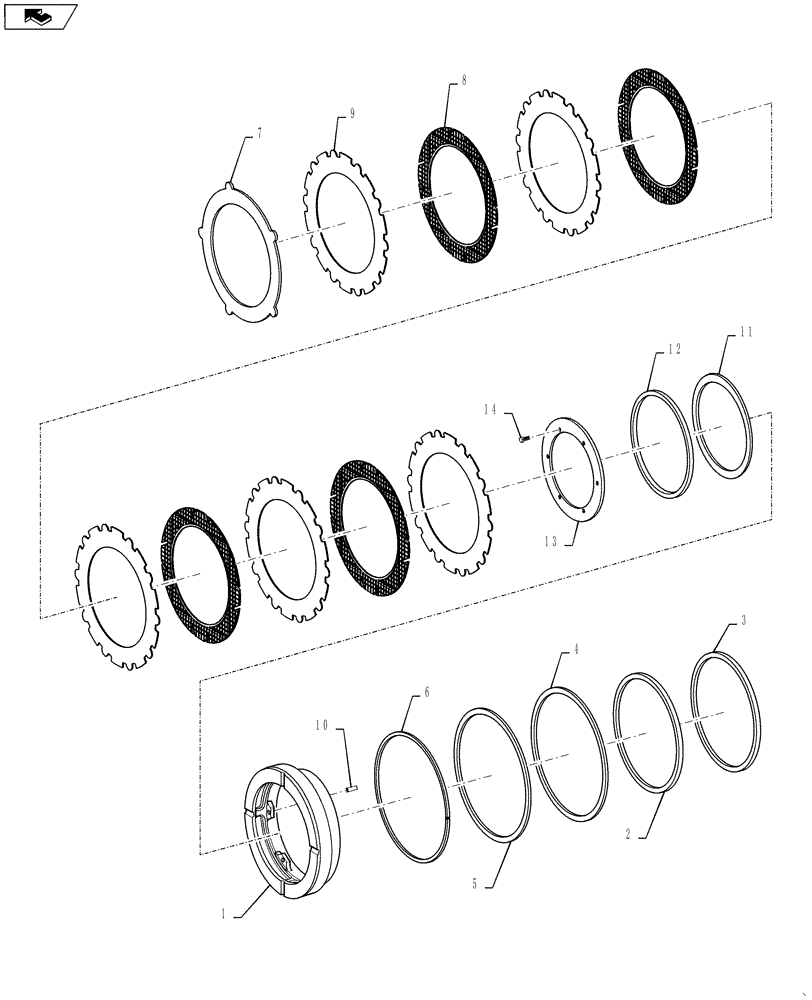 Схема запчастей Case 521F - (33.202.05) - FRONT AXLE BRAKE, LOCKING (33) - BRAKES & CONTROLS