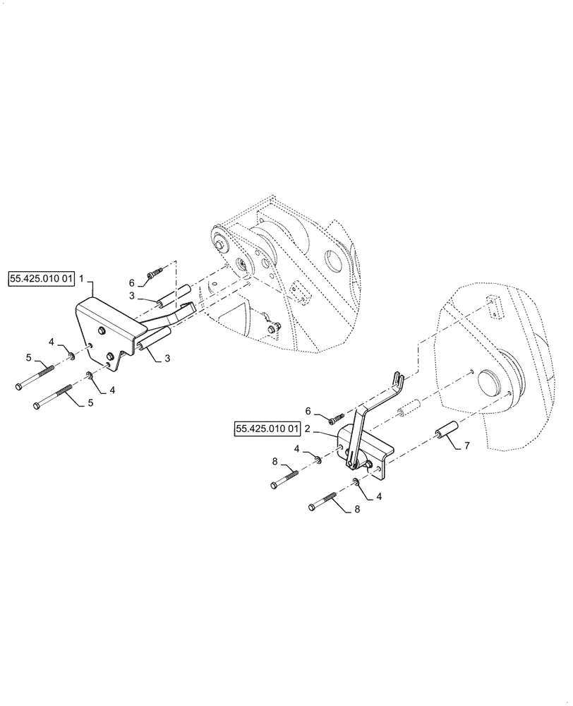 Схема запчастей Case 621G - (55.425.010) - ELECTROHYDRAULIC SENSOR, LIFT AND HOLD, Z-BAR (55) - ELECTRICAL SYSTEMS