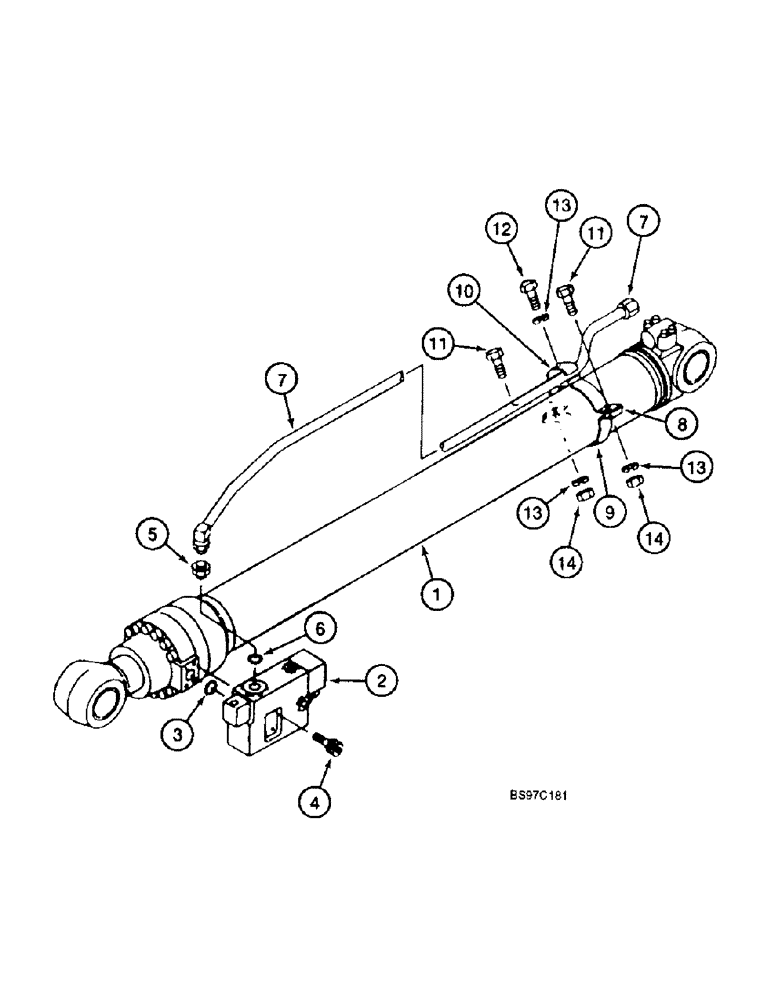 Схема запчастей Case 9040B - (8-178) - LOAD HOLDING OPTION, MODELS WITHOUT LONG REACH, HOLDING VALVE AND TUBE AT ARM CYLINDER (08) - HYDRAULICS