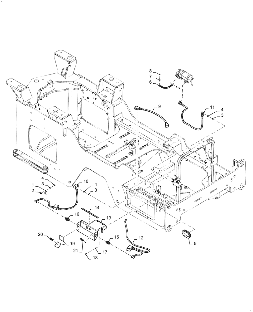 Схема запчастей Case 621G - (55.201.030) - BATTERY CABLES AND JUMP POSTS (55) - ELECTRICAL SYSTEMS