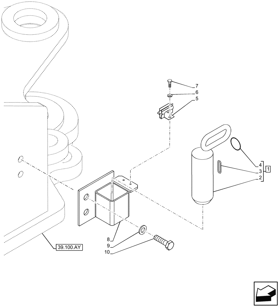 Схема запчастей Case 121F - (39.100.AT[01A]) - TRANSPORT LOCKING ASSEMBLY - BEGIN DATE 25 JUNE 2015 (39) - FRAMES AND BALLASTING