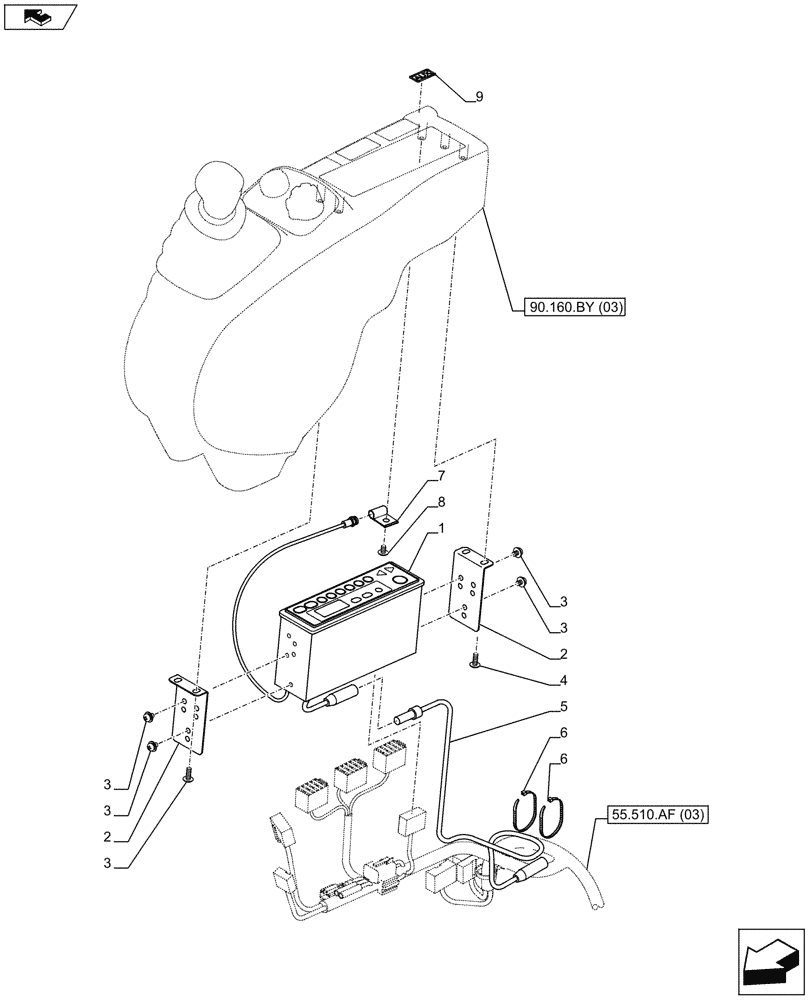 Схема запчастей Case CX80C - (55.512.AA[03]) - VAR - 781833 - CAB RADIO (ANZ) (55) - ELECTRICAL SYSTEMS