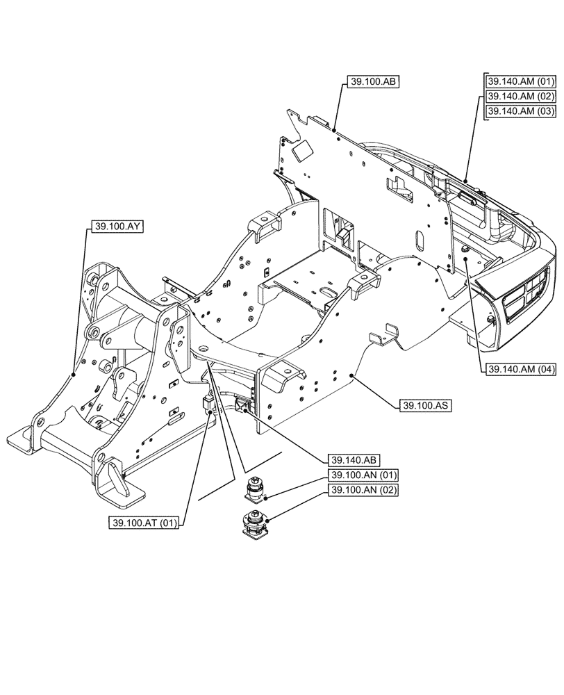 Схема запчастей Case 21F - (00.000.39) - PICTORIAL INDEX - FRAMES (00) - GENERAL & PICTORIAL INDEX