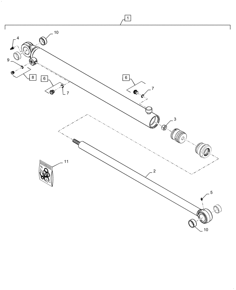 Схема запчастей Case TV380 - (35.701.CB[03]) - HYDRAULIC LIFT CYLINDER, RH (SV300,TV380) AFTER JULY 31, 2013 (35) - HYDRAULIC SYSTEMS