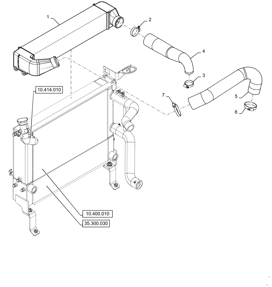 Схема запчастей Case SR270 - (10.310.010) - TURBOCHARGER INTERCOOLER (10) - ENGINE