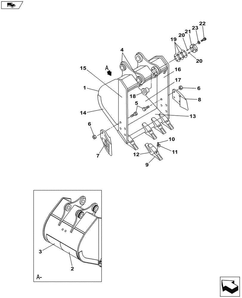 Схема запчастей Case CX235C SR - (84.100.02[01]) - VAR - 461492 - BUCKET (L=800MM) ANZ (84) - BOOMS, DIPPERS & BUCKETS