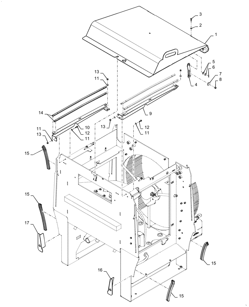 Схема запчастей Case 721G - (10.400.030) - COOLER TOP SCREEN INSTALLATION, HEAVY DUTY (10) - ENGINE