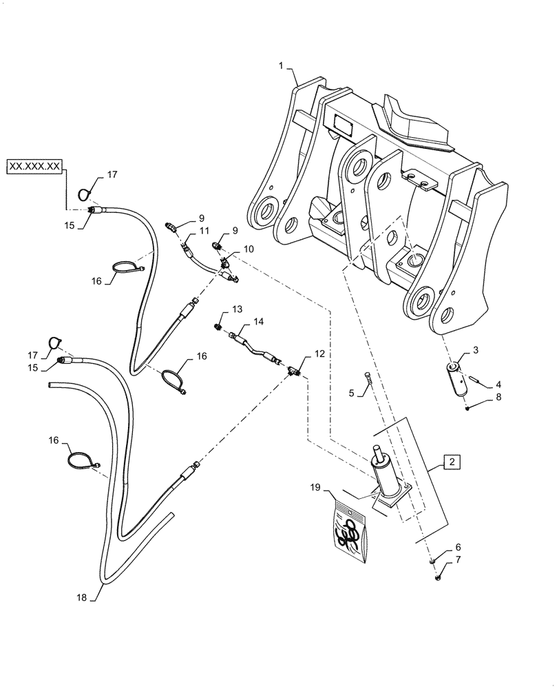 Схема запчастей Case 621G - (82.100.040) - VAR - 734006, 734008, 734009 - ACS QUICK COUPLER (82) - FRONT LOADER & BUCKET