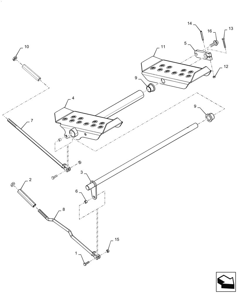 Схема запчастей Case SV340 - (29.200.020[06]) - HAND & FOOT CONTROLS, PEDAL MOUNTING (29) - HYDROSTATIC DRIVE