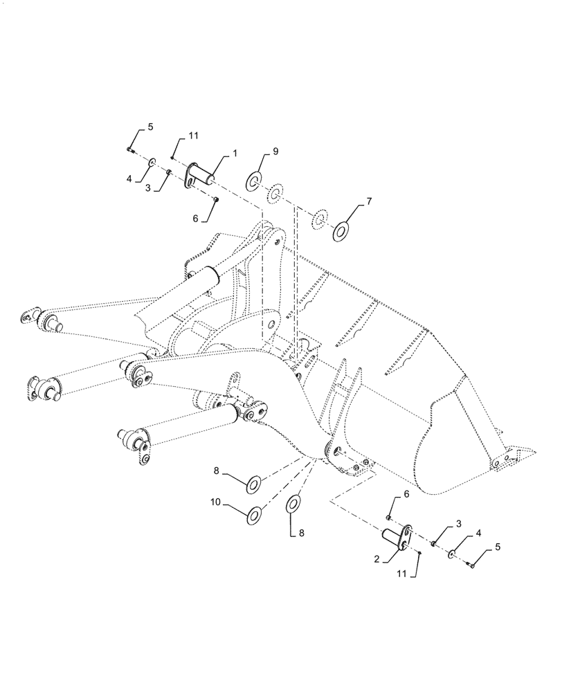 Схема запчастей Case 621G - (82.100.020) - VAR - 782537, 782851 - LIFT ARM PIN, Z BAR LIFT ARM AND XR/LR (82) - FRONT LOADER & BUCKET