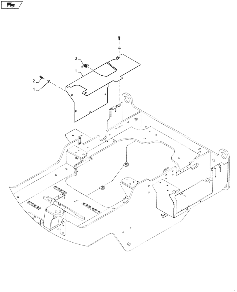 Схема запчастей Case 621G - (39.100.070) - BATTERY AND SCR COVERS (39) - FRAMES AND BALLASTING