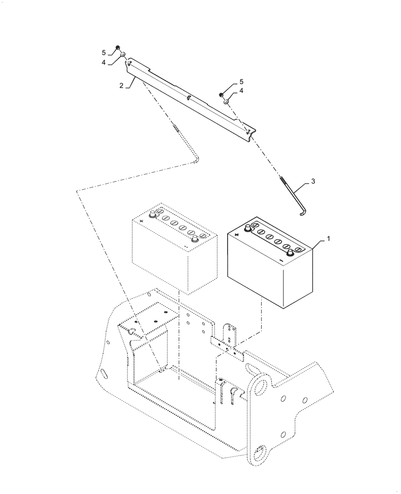 Схема запчастей Case 621G - (55.201.020) - HEAVY DUTY BATTERY INSTALLATION (55) - ELECTRICAL SYSTEMS