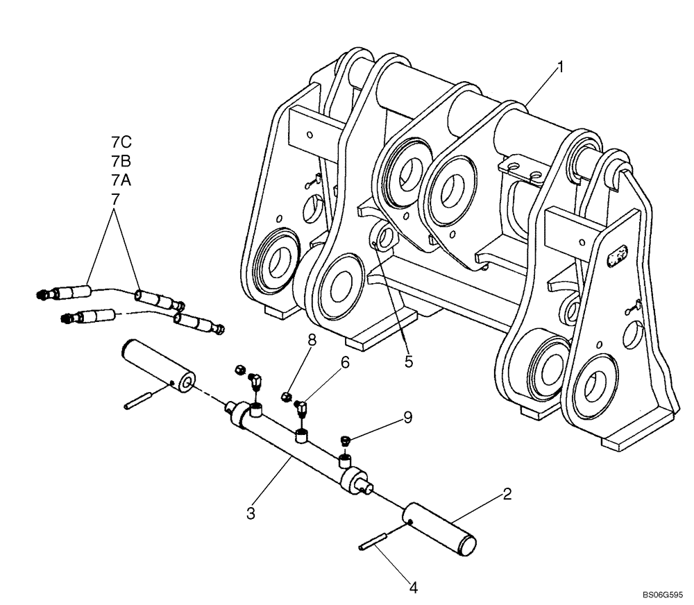 Схема запчастей Case 721E - (09-15) - COUPLER, HYDRAULIC - Z-BAR - JRB (09) - CHASSIS