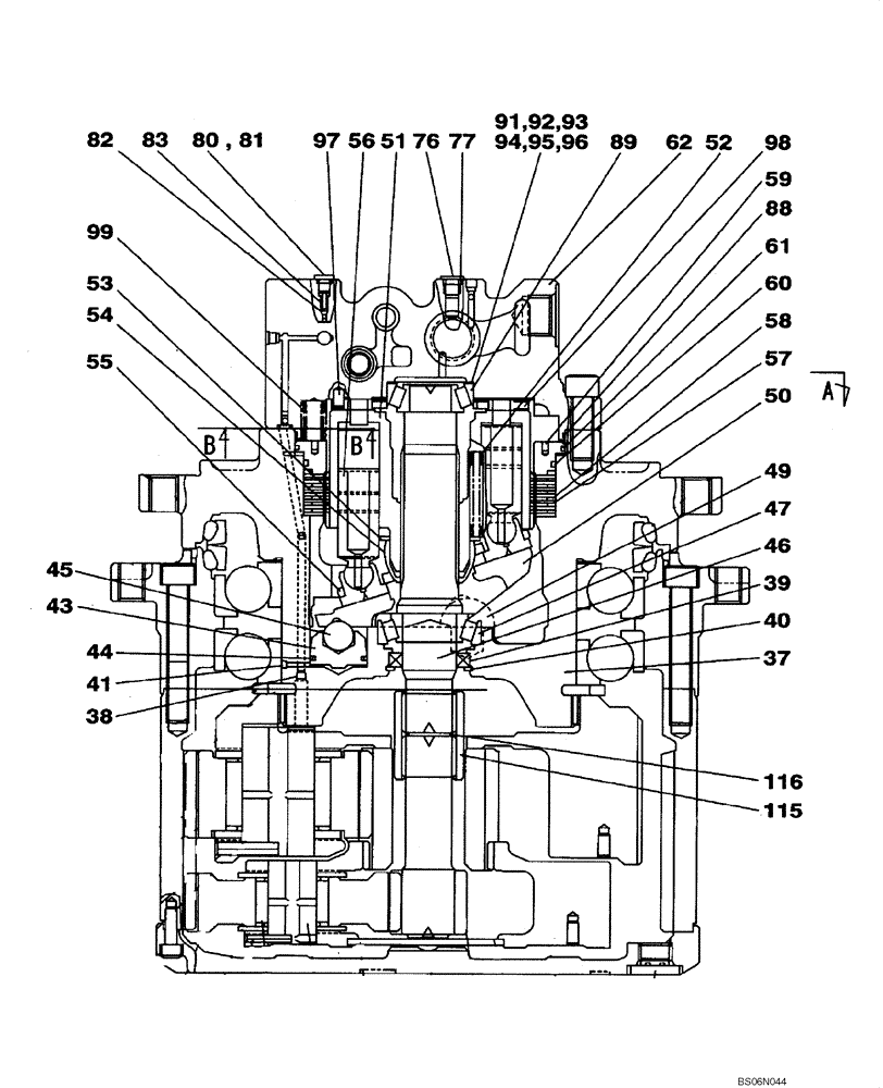 Схема запчастей Case CX290B - (06-03) - MOTOR ASSY - TRACK DRIVE (06) - POWER TRAIN