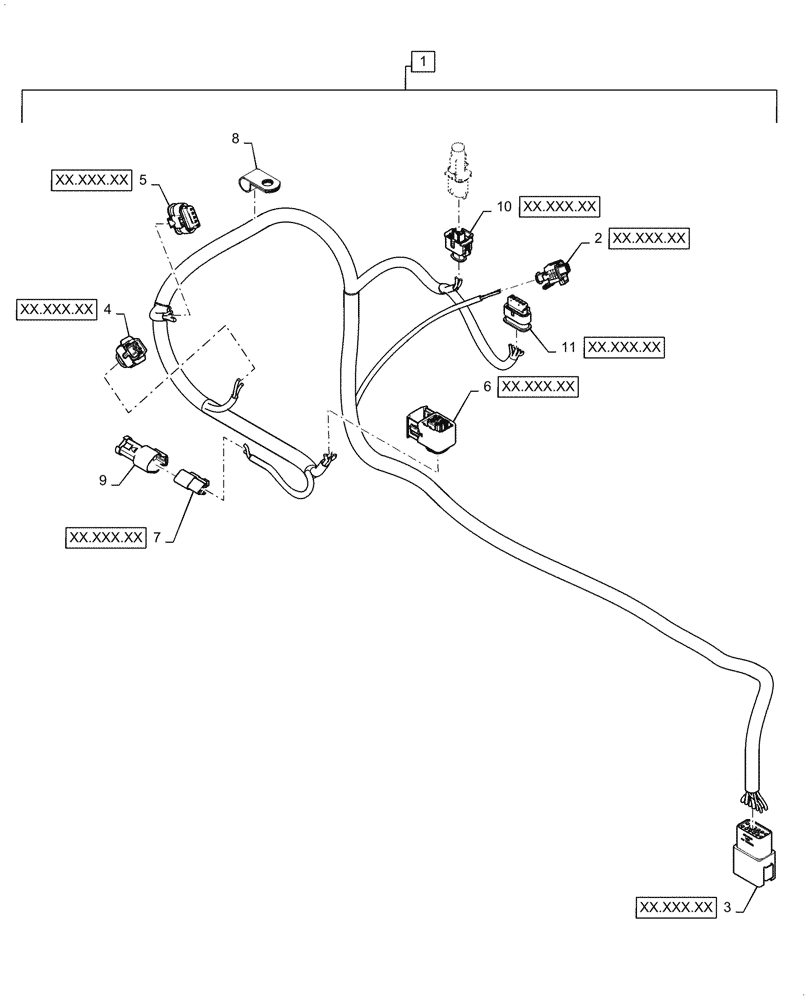 Схема запчастей Case 721G - (55.988.010[01]) - SCR HARNESS ASSEMBLY (55) - ELECTRICAL SYSTEMS