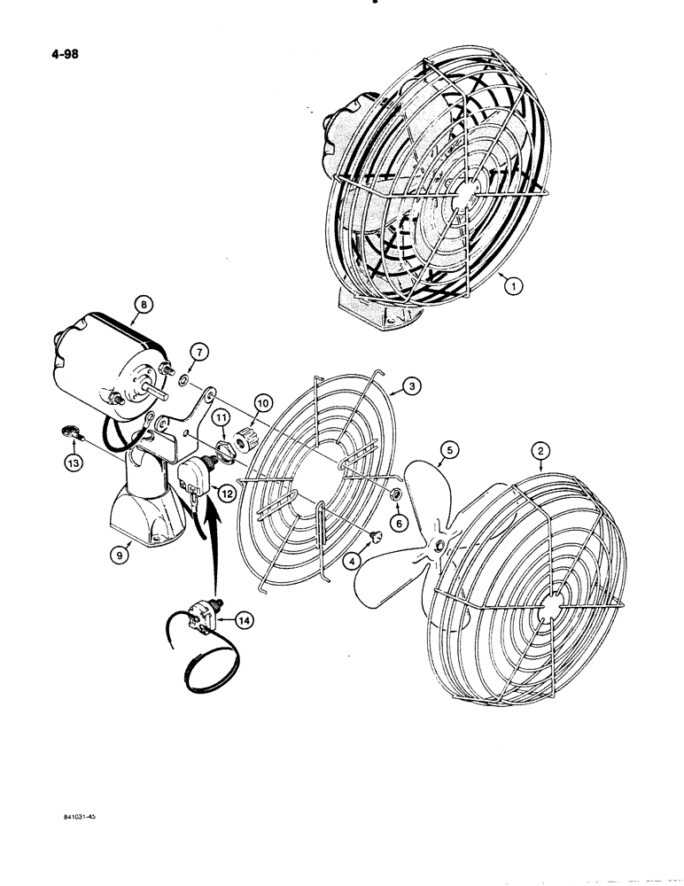 Схема запчастей Case W11B - (4-098) - L13468 DEFROSTER FAN (04) - ELECTRICAL SYSTEMS