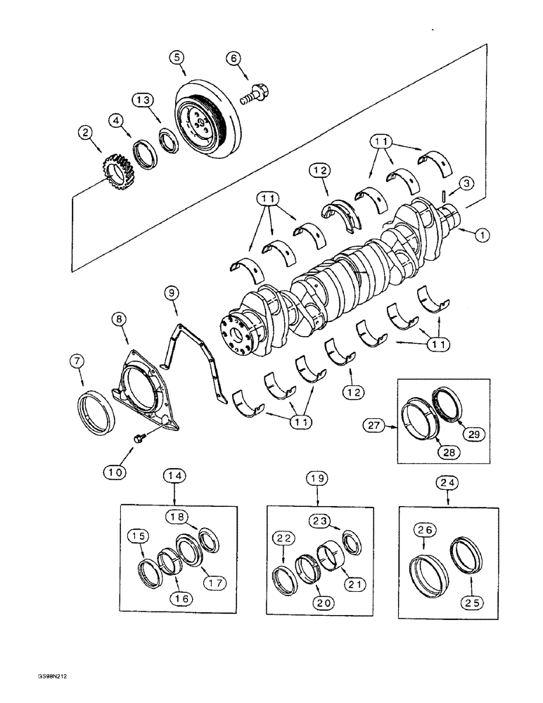 Схема запчастей Case 821B - (2-41A) - CRANKSHAFT, 6T-830 EMISSIONS CERTIFIED ENGINE, TRACTOR P.I.N. JEE0050601 & AFTER (02) - ENGINE