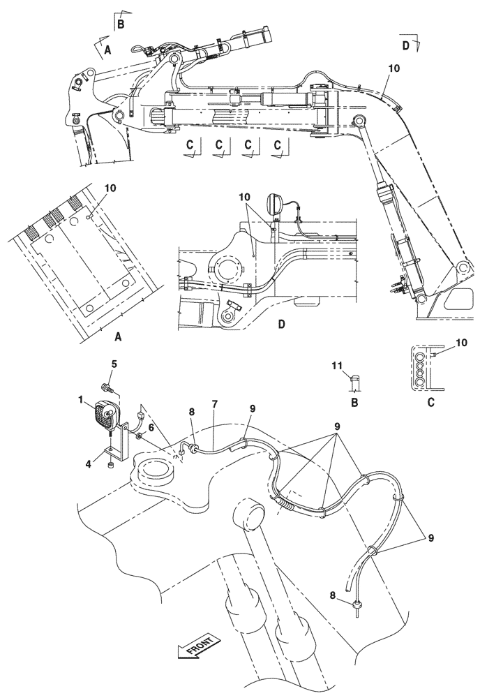 Схема запчастей Case CX135SR - (04-21) - ELECTRICAL CIRCUIT - LAMP, WORK - OFFSET BACKHOE BOOM (04) - ELECTRICAL SYSTEMS