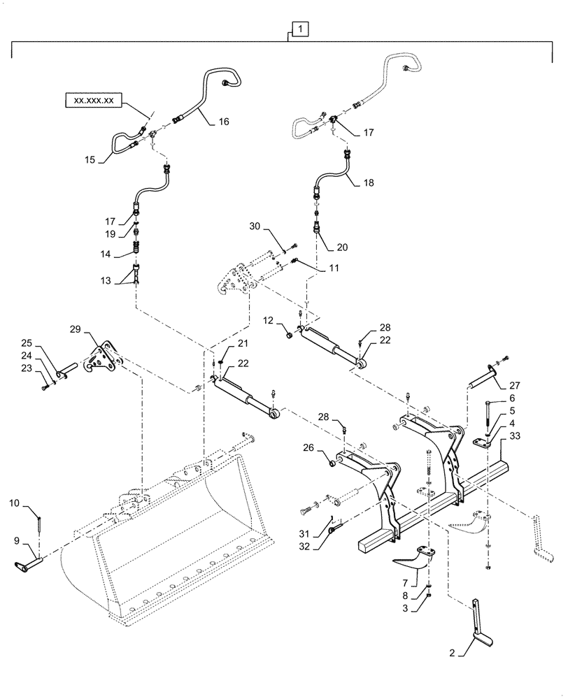 Схема запчастей Case 621G - (82.300.030) - VAR - 424918 - BUCKET, 3.0 CU YD WITH GRAPPLE (82) - FRONT LOADER & BUCKET