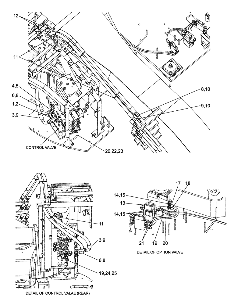 Схема запчастей Case CX135SR - (08-115) - HYDRAULIC CIRCUIT - DOUBLE ACTING - OFFSET BACKHOE BOOM (08) - HYDRAULICS