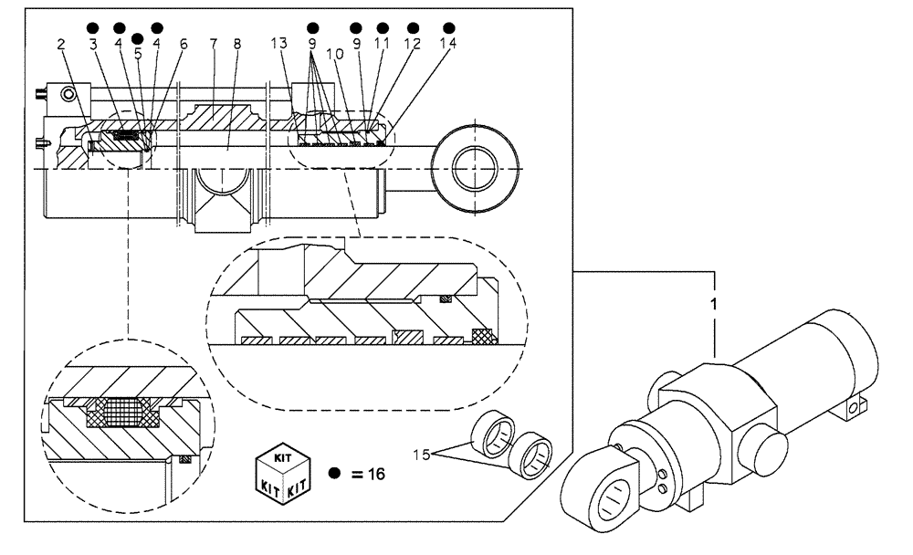 Схема запчастей Case C90R - (NH090-03[01]) - CYLINDER - CUTTER CRUSHER C90B - C90R 