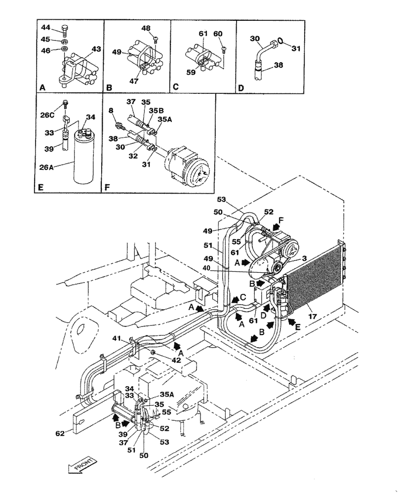 Схема запчастей Case CX210 - (09-23A) - AIR CONDITIONING - UPPERSTRUCTURE (09) - CHASSIS