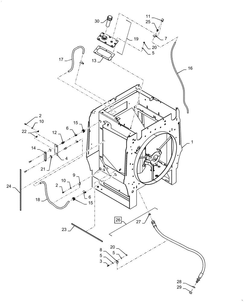 Схема запчастей Case 621G - (35.300.010[01]) - HYDRAULIC RESERVOIR ASSEMBLY (35) - HYDRAULIC SYSTEMS